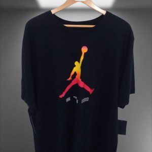 JORDAN-Nike TRI-COLOR (Y/O/R) JUMPMAN LOGO Short-Sleeve Shirt Mens3XL NEVER WORN